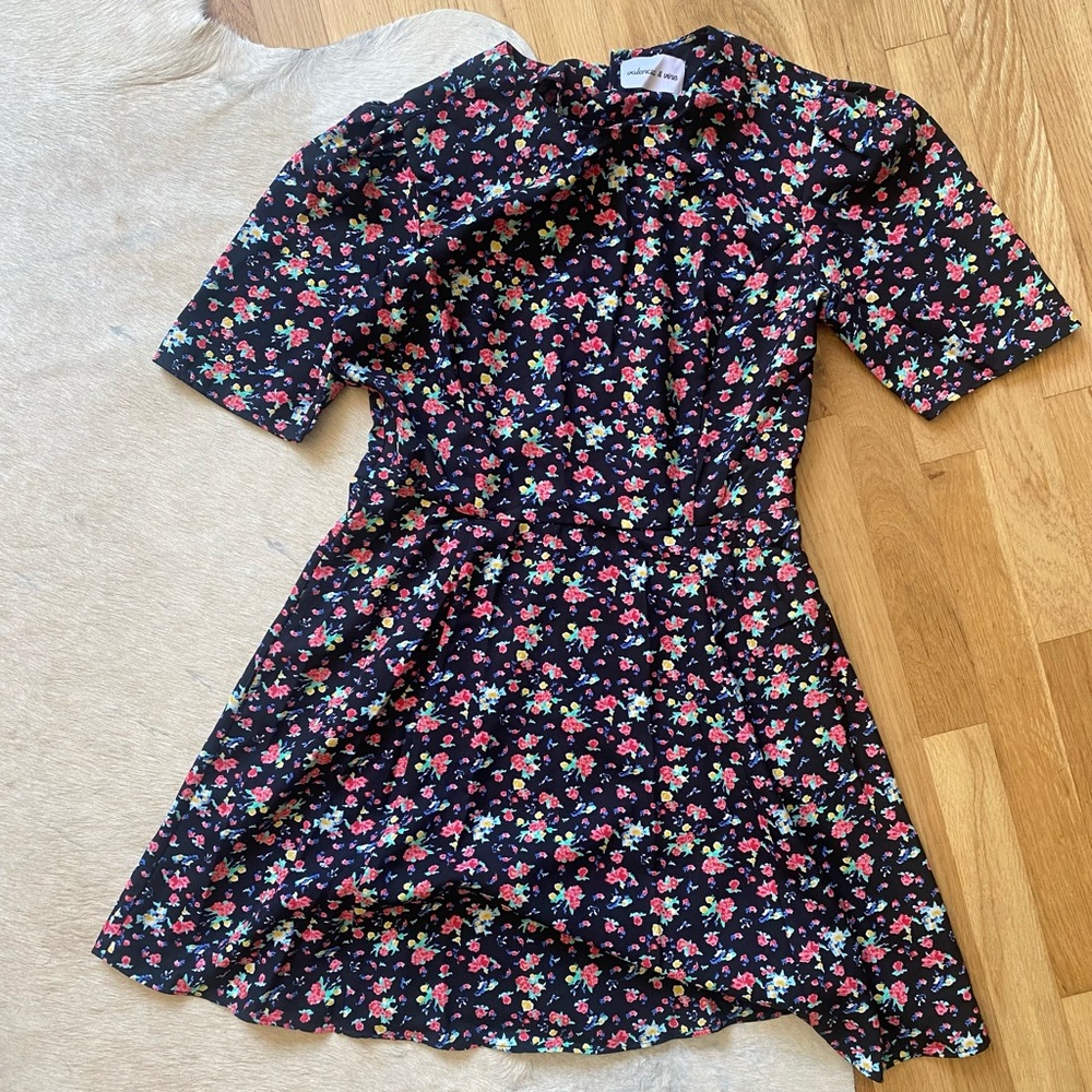 Floral shopbop Dress - Black with Multicolor Flowers